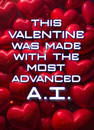 Advanced AI Valentines Funny  Card  Send someone a personalized greeting card just in time for Valentine's Day! | A.I. AI Valentine greeting produced by artificial intelligence funny joke  Merry Christmas